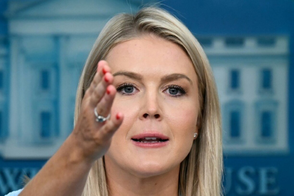 White House Press Secretary Karoline Leavitt speaks to reporters during a daily briefing
