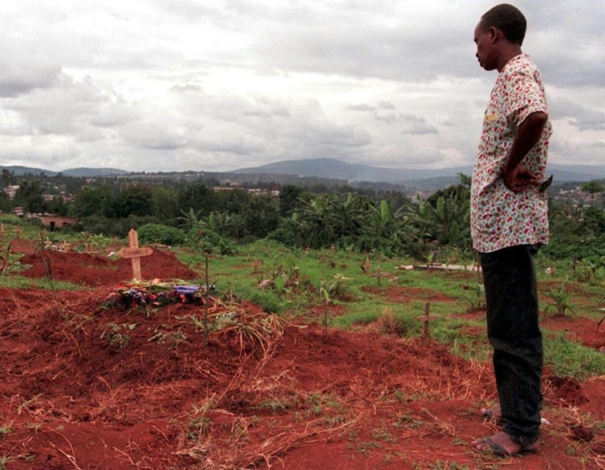Pillay says she sees parallels in Gaza with the Rwandan genocide, where some 800,000 people were slaughtered in 1994 - including the person buried in this grave in a Kigali cemetery