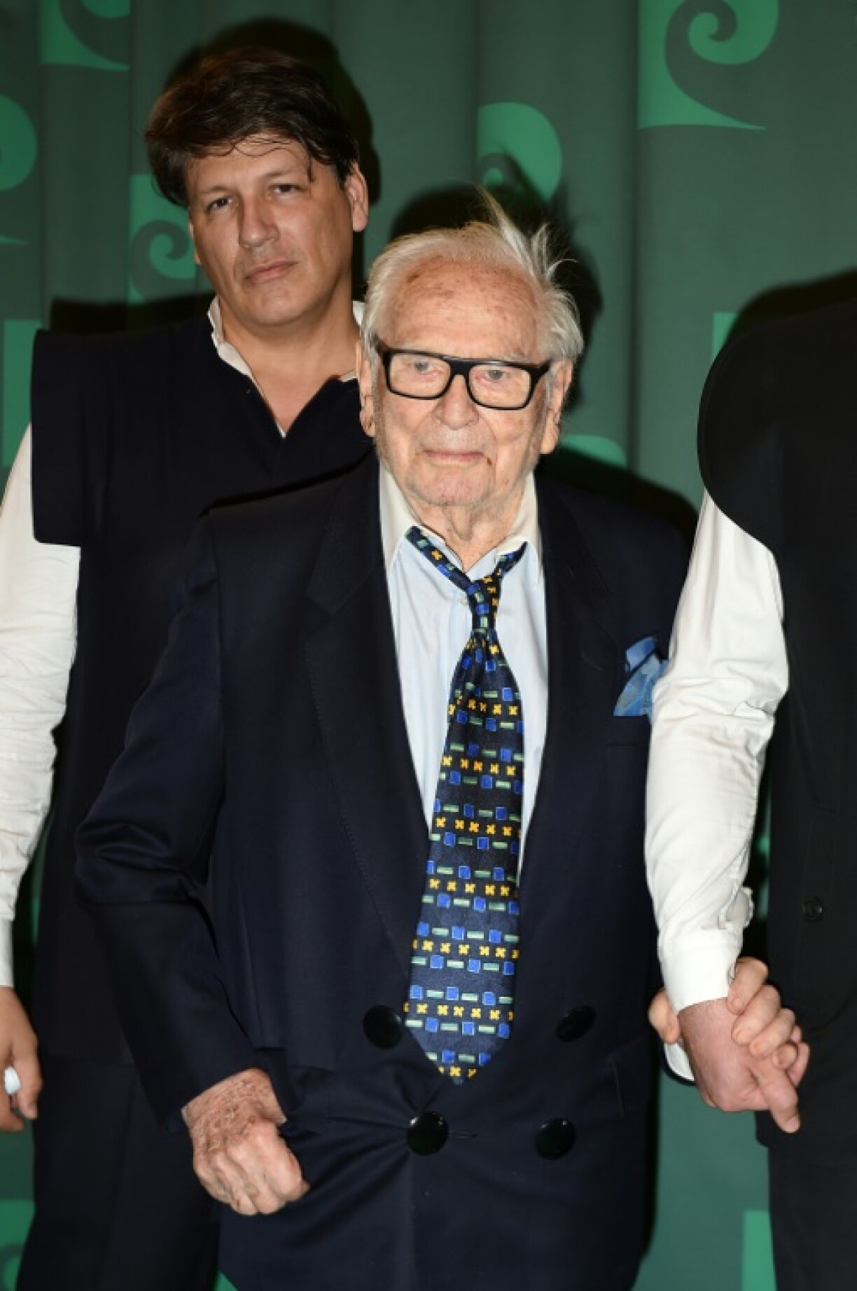 Pierre Cardin et son neveu Rodrigo Basilicati-Cardin au théâtre du Châtelet à Paris, le 21 septembre 2020