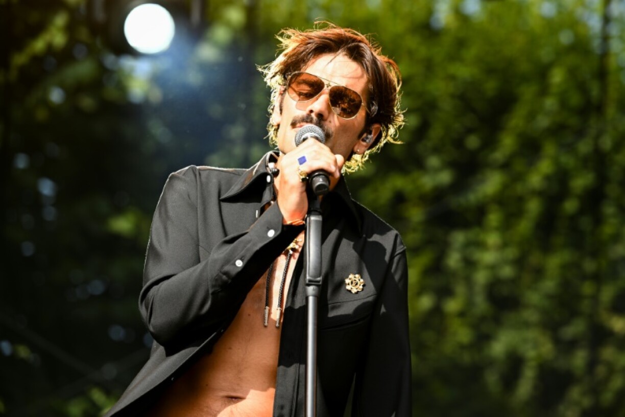 Le chanteur français Lucky Love en concert au festival Rock en Seine, le 22 août 2024 à Saint-Cloud, près de Paris