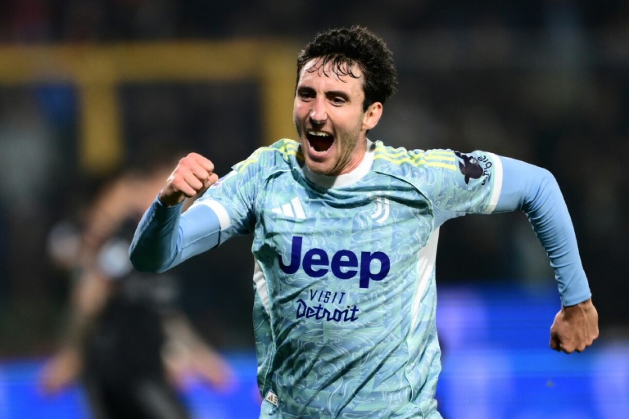 Andrea Cambiaso celebrates scoring Juventus's second goal