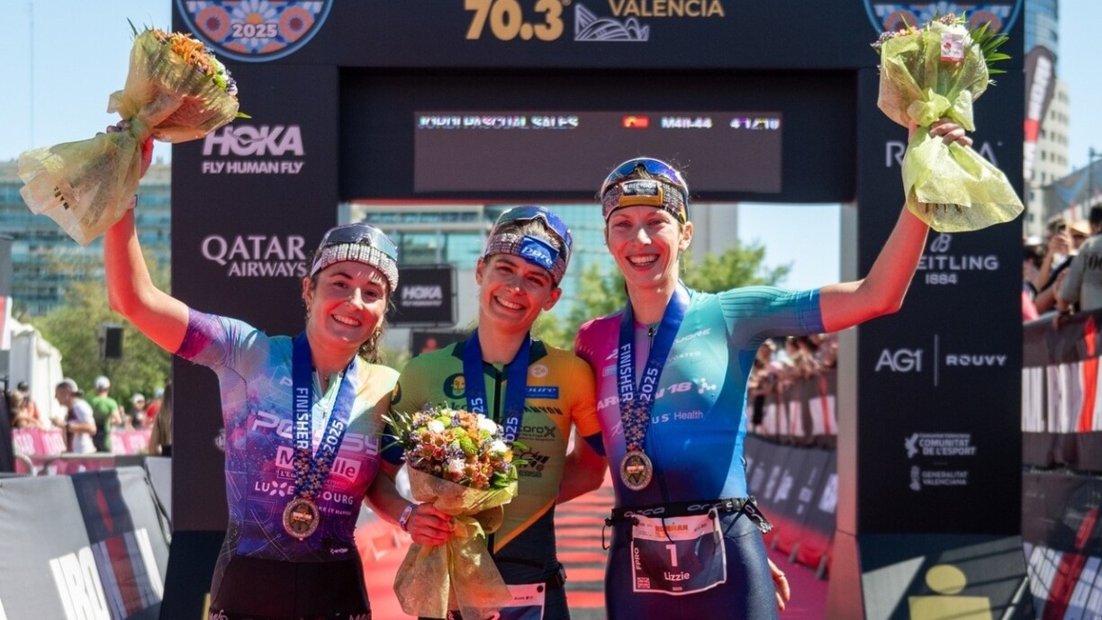 Jeanne Lehair, 2e pour son premier triathlon 70.3 en Espagne.