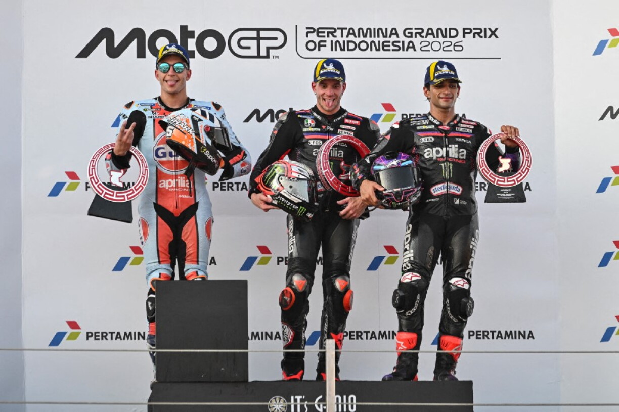 Jorge Martin, Marco Bezzecchi a Raul Fernandez um Podium.