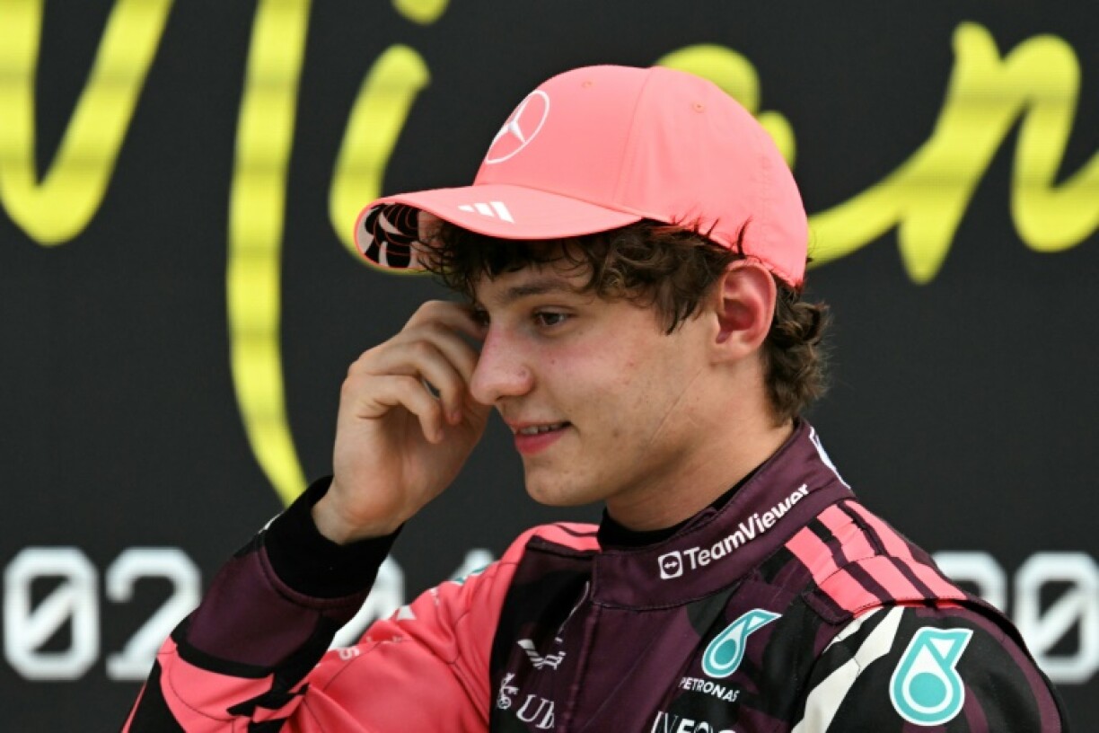 Mercedes' Italian teenage driver Kimi Antonelli finised third in the qualifying session for Sunday's Miami Grand Prix.