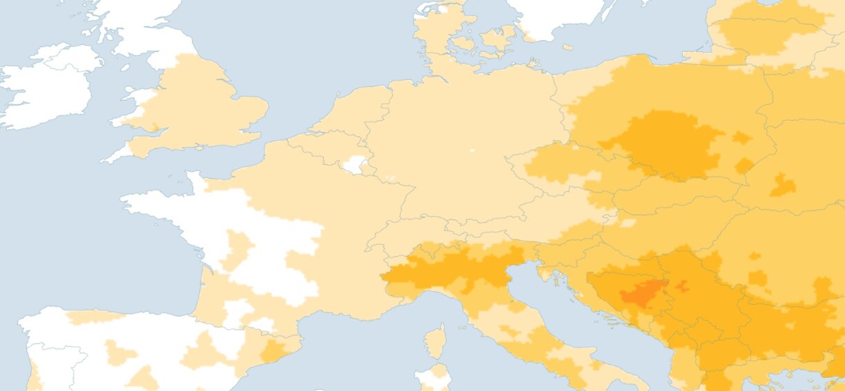 Some of the world's best air quality is recorded in western Europe.
