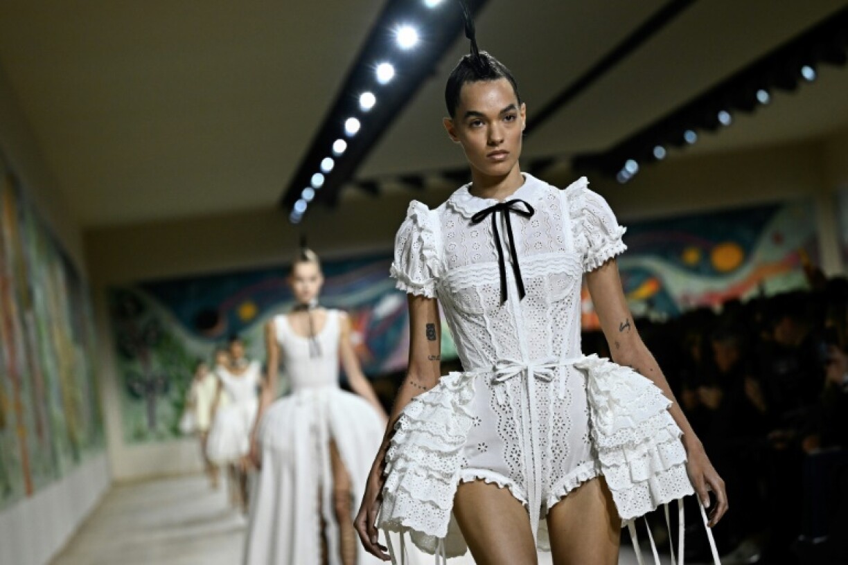 Models at the Dior show wore mohawks