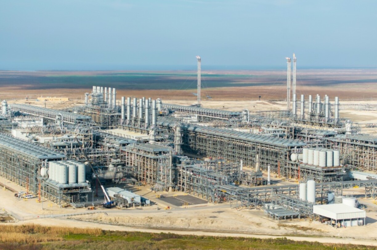 An aerial view of the Cheniere Energy liquefied natural gas plant on February 10, 2025 in Port Arthur, Texas