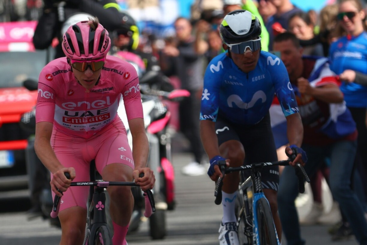 Nairo Quintana said he had sometimes beaten and sometimes lost to 'the greatest in history' Tadej Pogacar, pictured during the 2024 Giro d'Italia