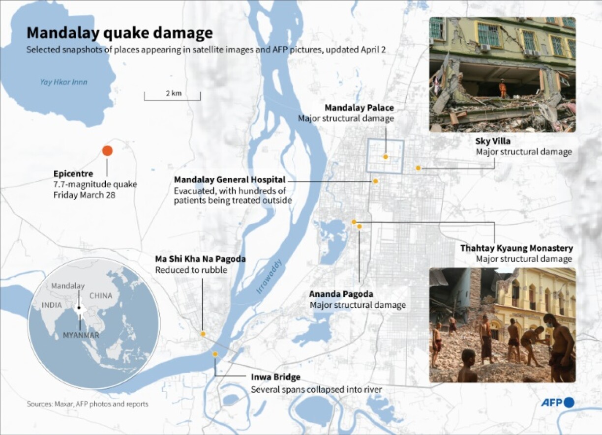 Manadalay quake damage