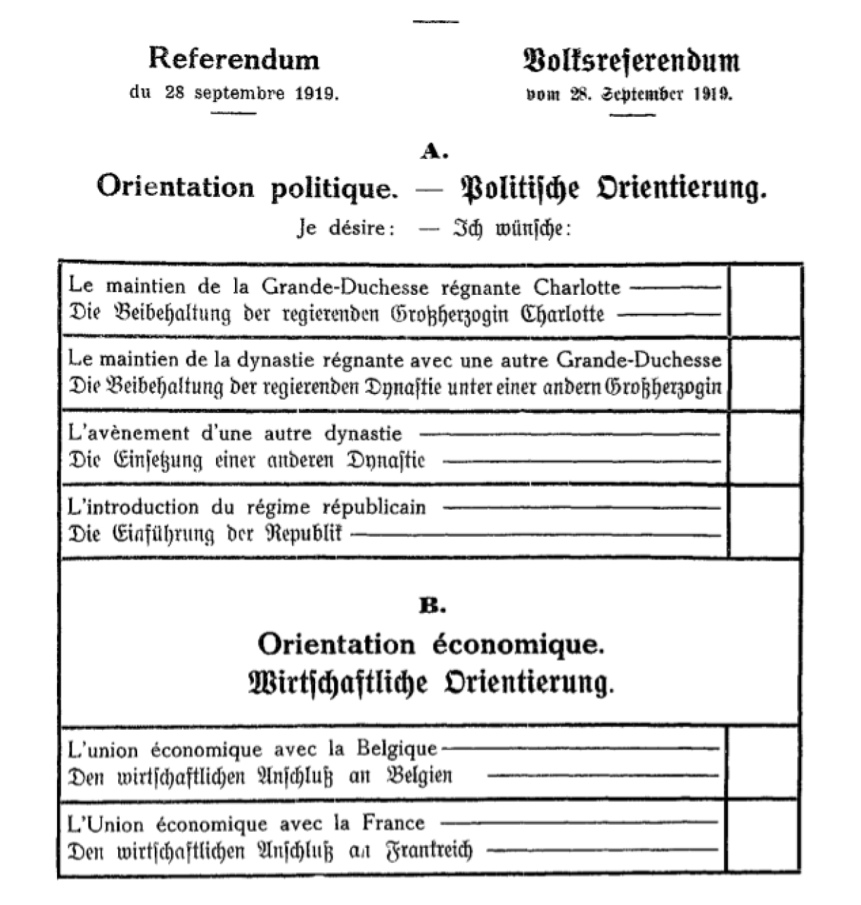The first political vote open to all adults over the age of 21, the referendum concerning Luxembourg's political future.