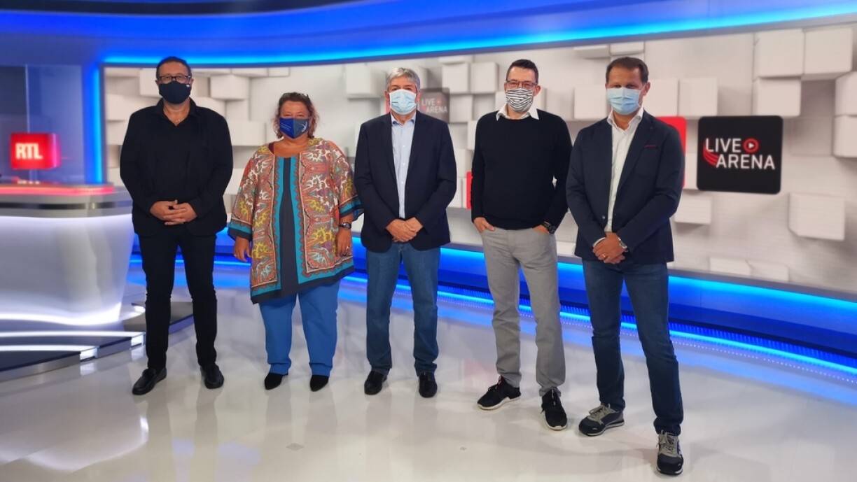 (frtl) Marc Diederich (FLF), Karine Reuter (LFL), Paul Philipp (FLF), Christophe Goossens (RTL) & Pascal Casel (RTL