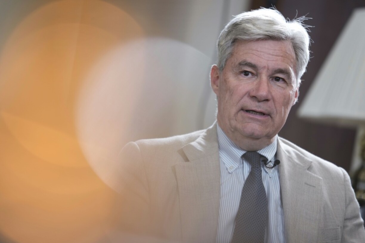 US Senator Sheldon Whitehouse, Democrat from Rhode Island, speaks during an interview on Capitol Hill on July 8, 2025 in Washington, DC