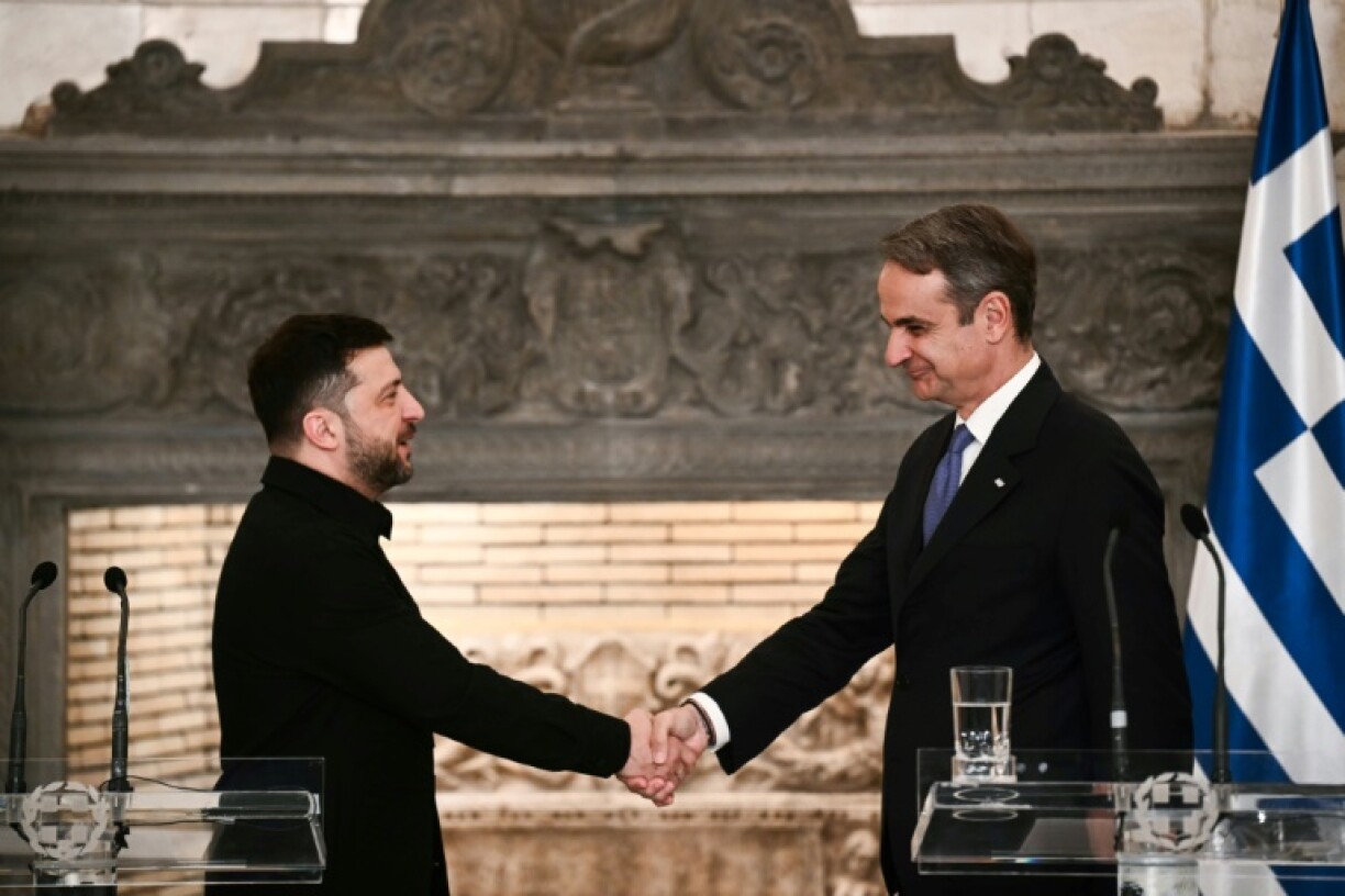 The key gas deal was signed as Ukrainian President Volodymyr Zelensky met Greek Prime Minister Kyriakos Mitsotakis at the start of a European tour