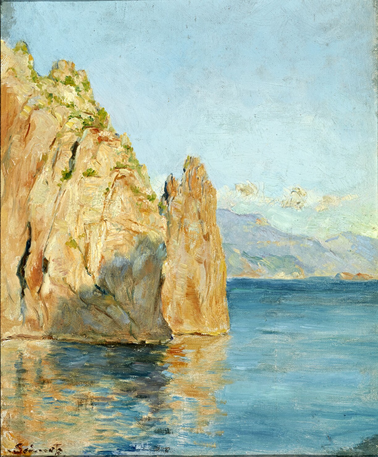 Painting depicting the island of Capri in Italy.