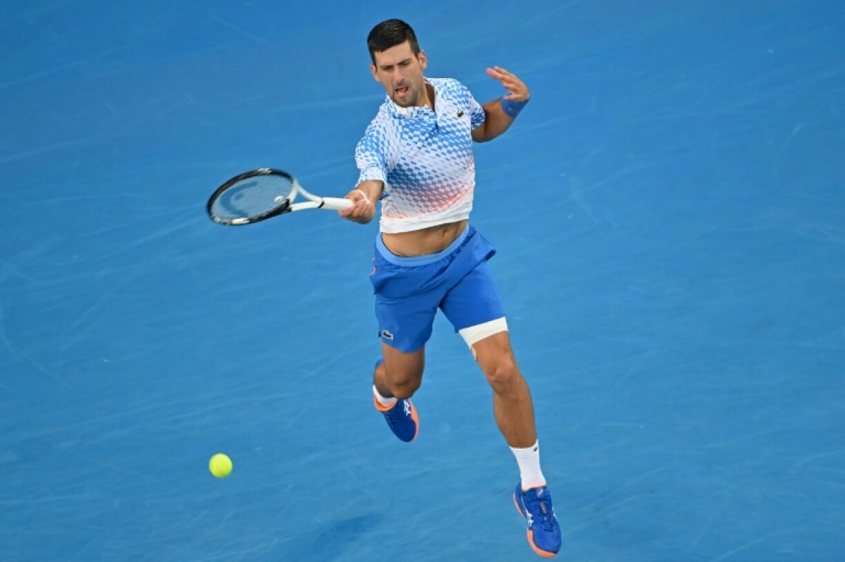 Le Serbe Novak Djokovic, vainqueur de son dixième Open d'Australie, le 29 janvier 2023 à Melbourne