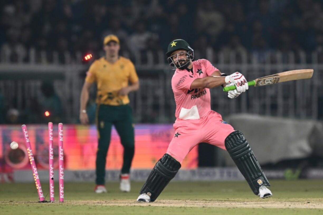 Pakistan opener Sahibzada Farhan is clean bowled by of South Africa's Lizaad Williams as the tourists won comfortably in Rawalpindi