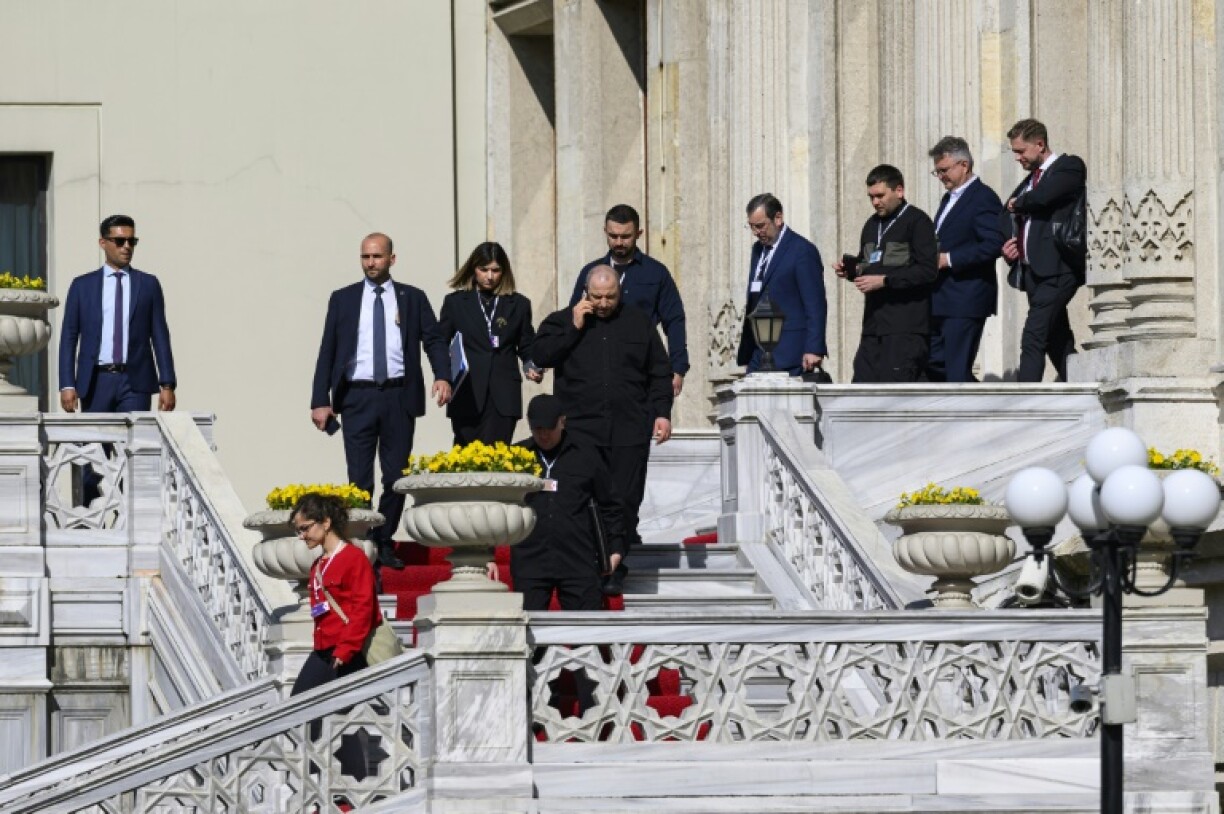 Ukrainian Defence Minister Rustem Umerov (C), who led his country's delegation, called for a next meeting to take place before the end of June