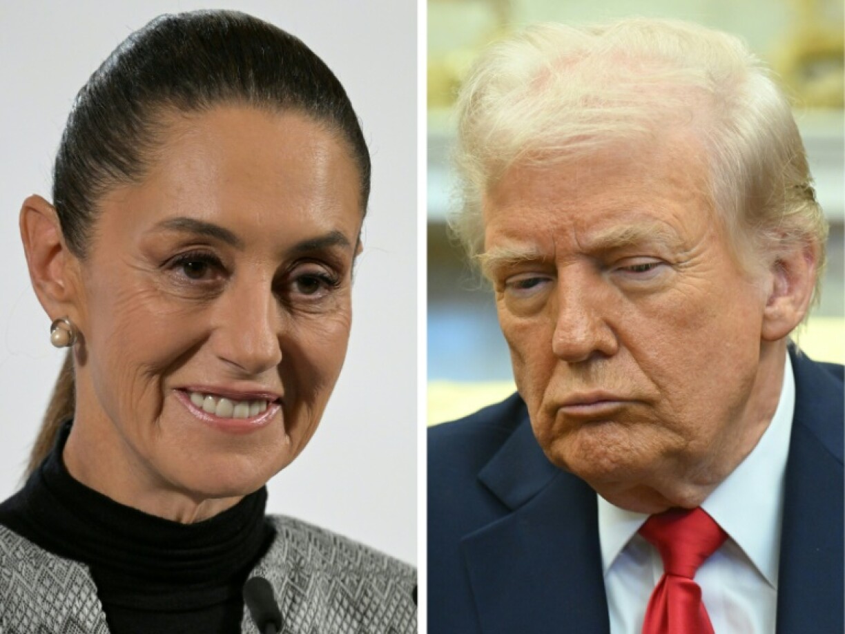 Mexico's President Claudia Sheinbaum (L) described her conversation with US President Donald Trump as positive, but said there was still no deal on tariffs