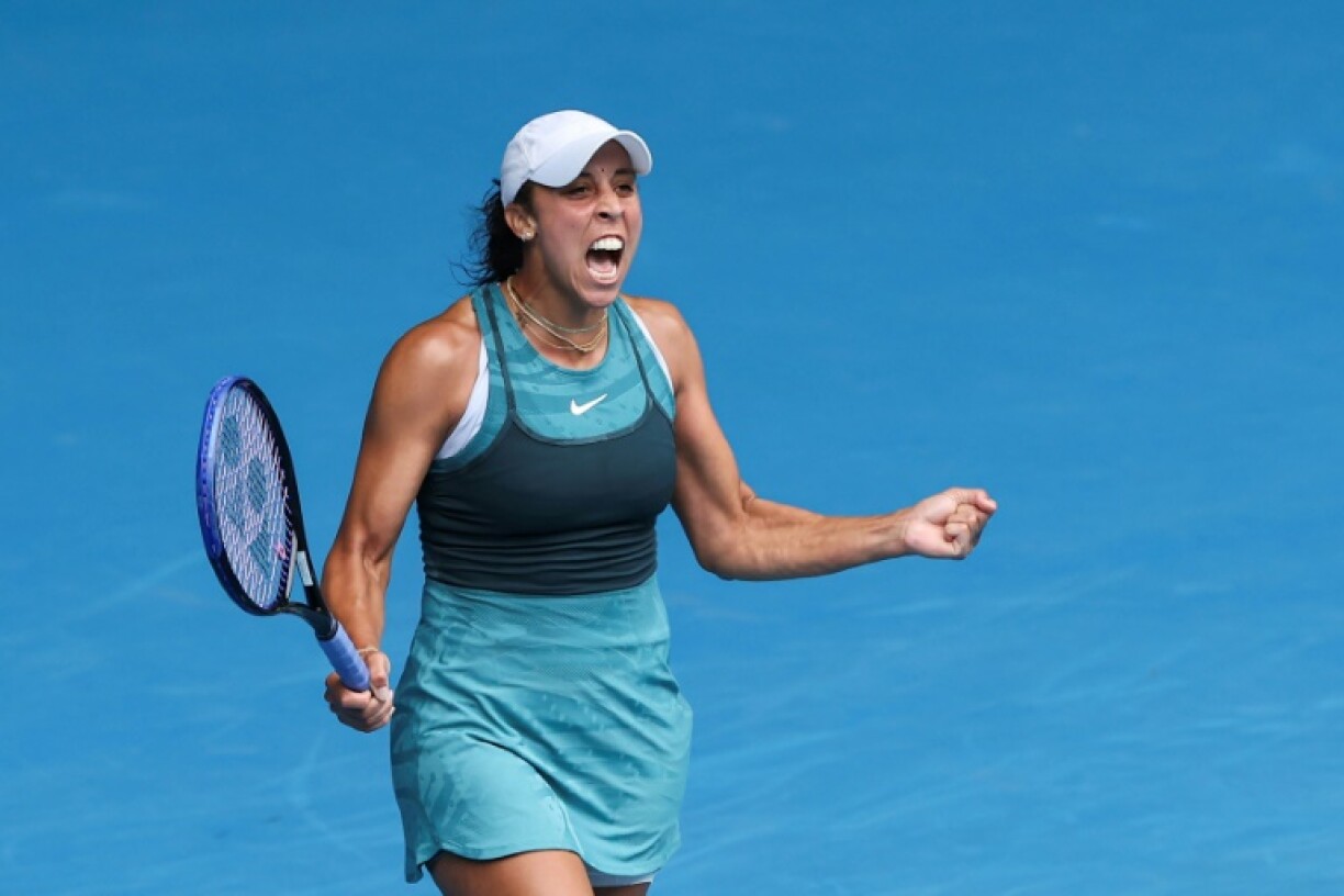 Madison Keys celebrates after making the Australian Open semi-finals