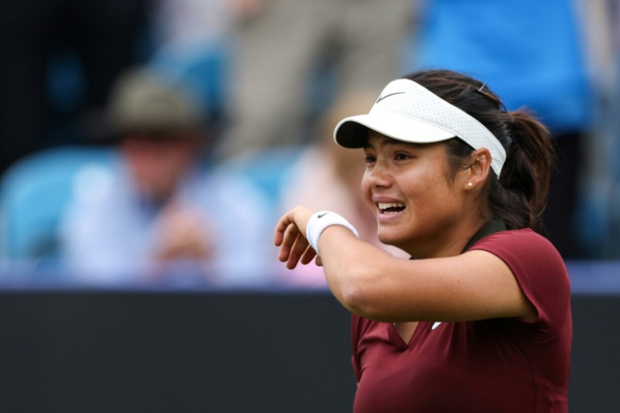 Britain's Emma Raducanu fought back tears after winning her first round at Eastbourne