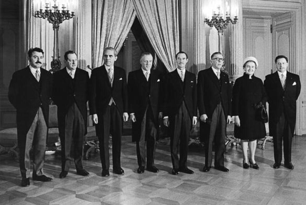 Minister Madeleine Frieden-Kinnen with other members of government in 1969.