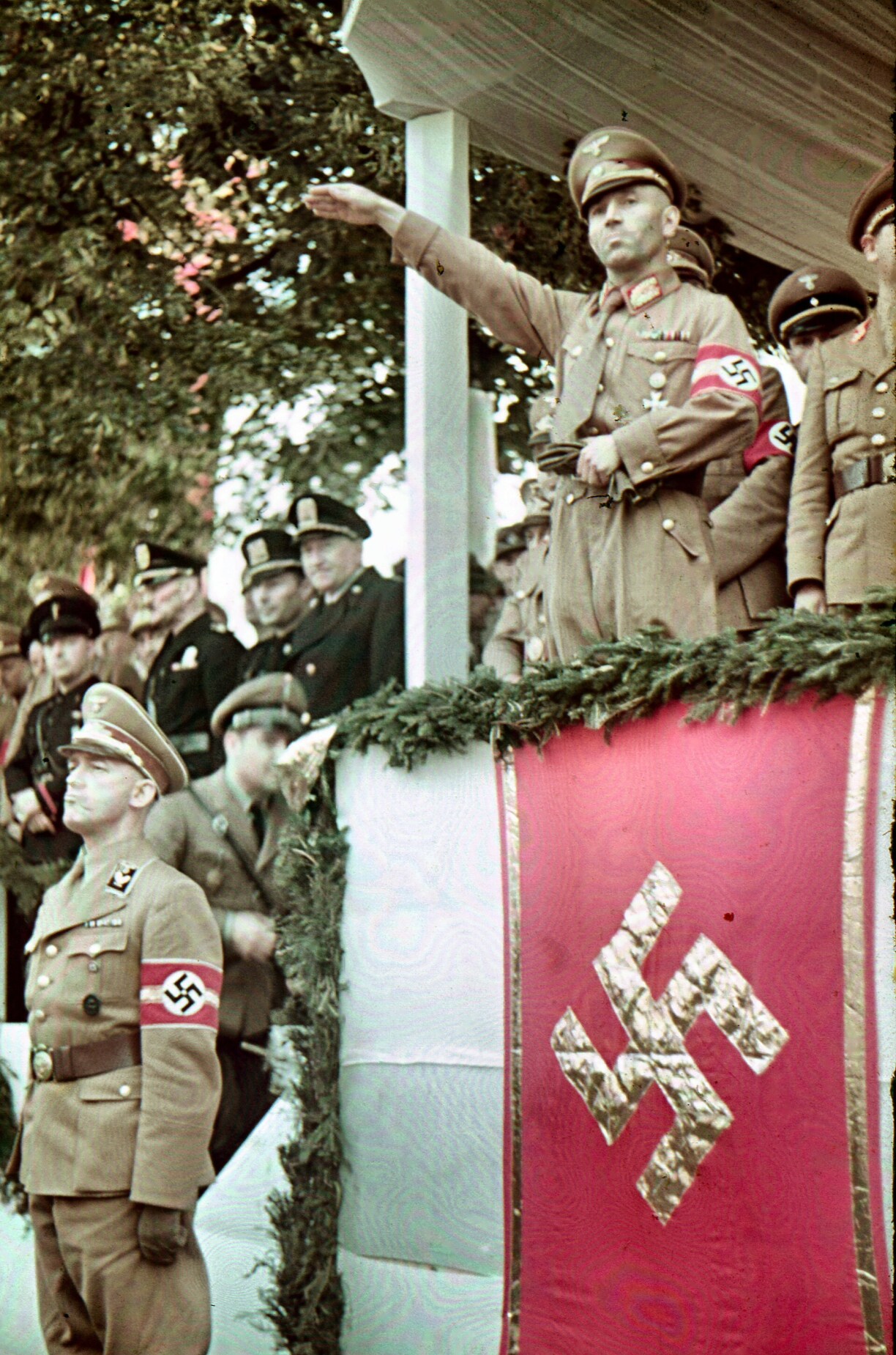 Nazi Gauleiter Gustav Simon at a rally in Luxembourg, August 1942.