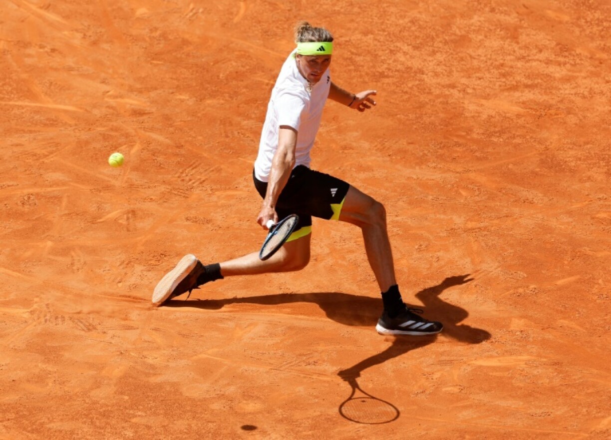 Germany's Alexander Zverev returns the ball to Spain's Roberto Bautista Agut