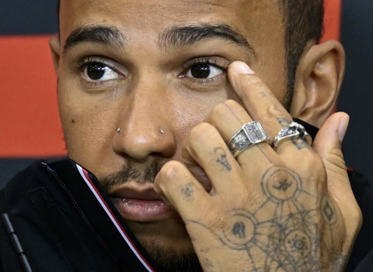 Le Britannique Lewis Hamilton en conférence de presse avant le Grand Prix de Belgique, le 27 juillet 2023 à Spa-Francorchamps