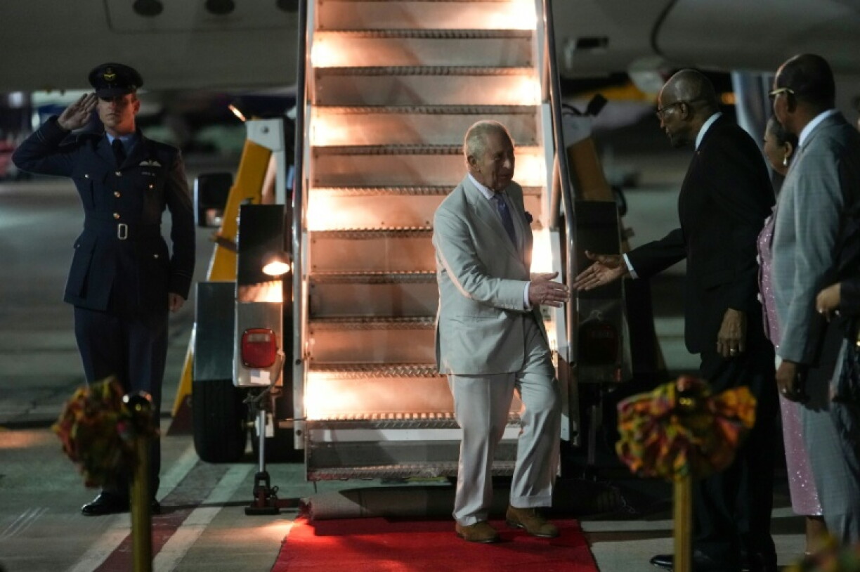 Britain's King Charles III arrives at VC Bird International Airport in St. John's, on October 30, 2026