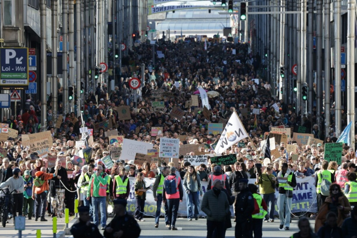 Police put the turnout in Brussels at 45,000