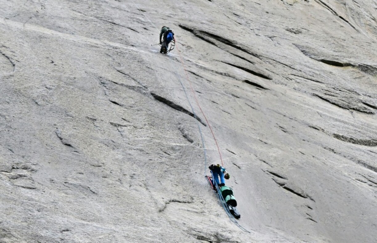 Rock climbers make their way up El Capitan at Yosemite National Park, where park rangers are in short supply due to the US government shutdown