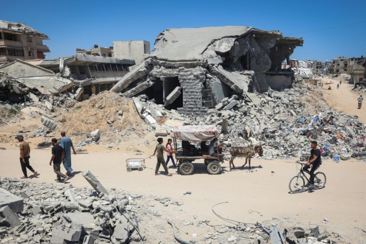 Destructions à Khan Younès, dans le sud de la bande de Gaza, le 11 juin 2024