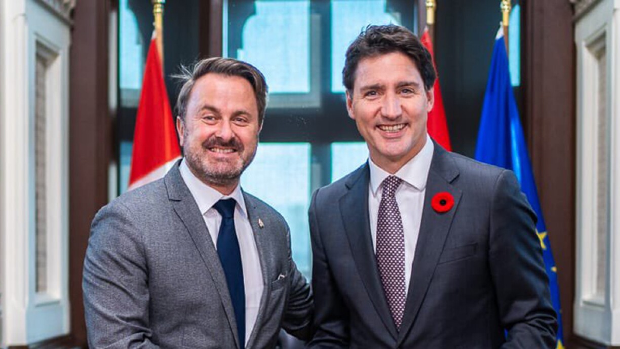 PM Xavier Bettel and Canada's Justin Trudeau met in Otawwa on November 1, 2022.