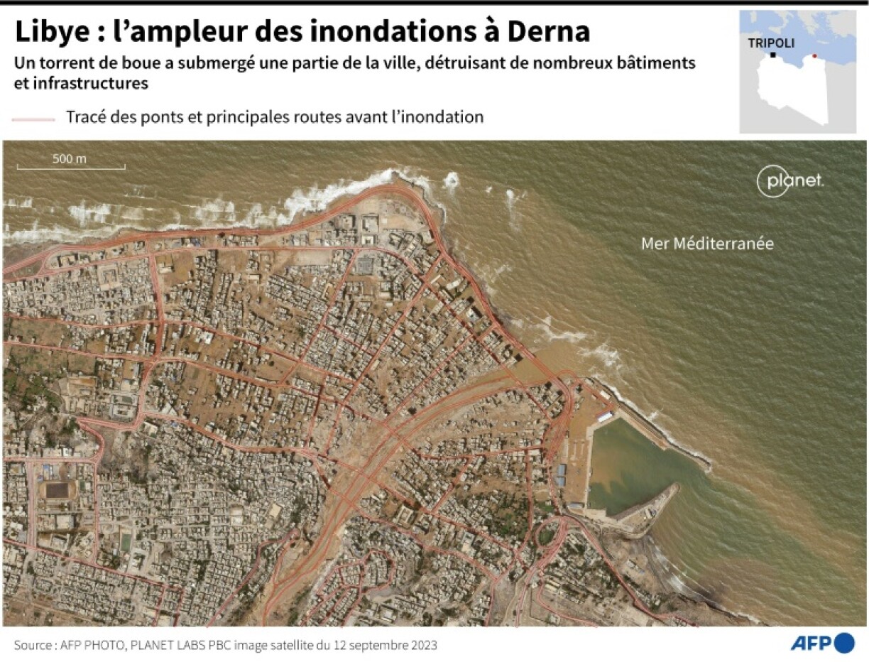 Libye : l'ampleur des inondations à Derna