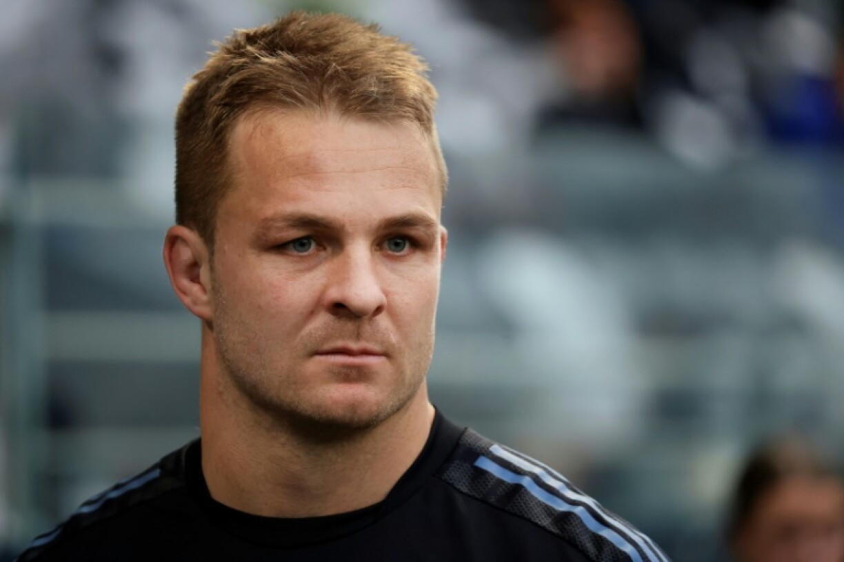 Sam Cane, le capitaine des All Blacks, à l'échauffement avant le test-match contre l'Irlande le 8 juillet 2022 à Dunedin