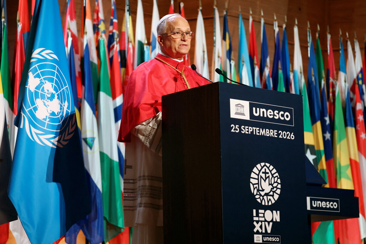 De Poopst Leo XIV. huet um Siège vun der Unesco eng Ried gehalen.