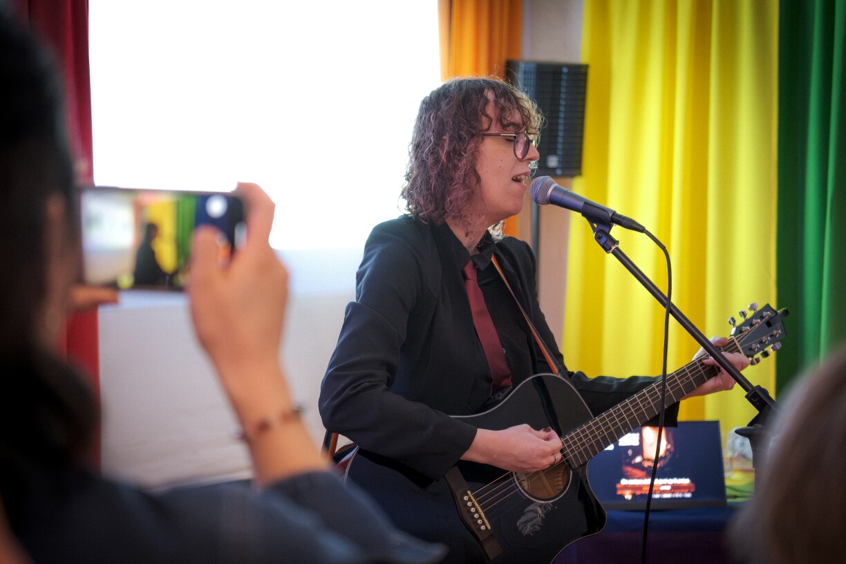 Cherry Red performing at the event.