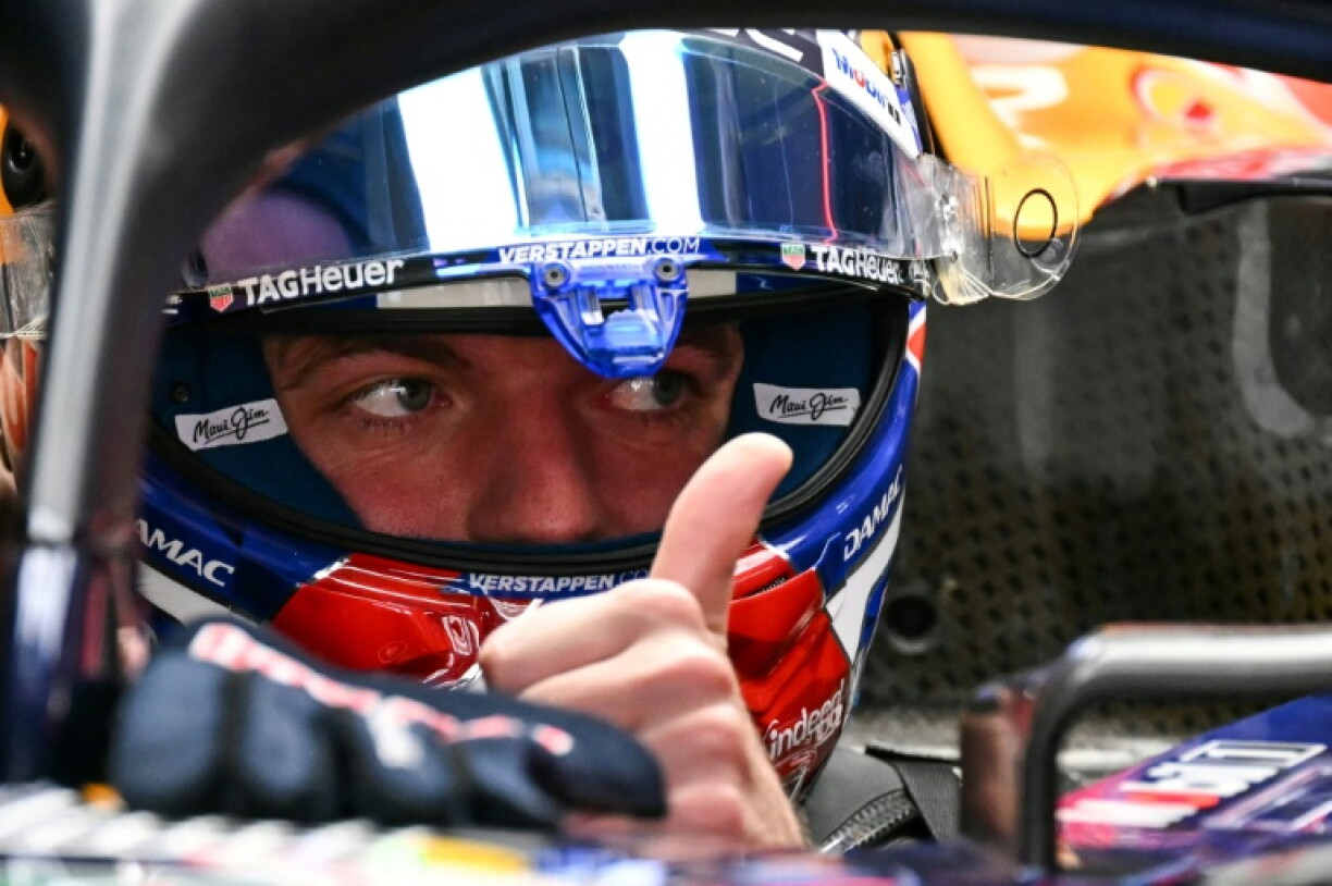 Red Bull Racing's Dutch driver Max Verstappen sits in his car during the second practice session of the Mexico City Formula One Grand Prix