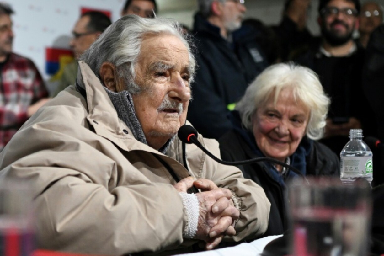 Former Uruguayan President Jose Mujica with his wife Lucia Topolansky