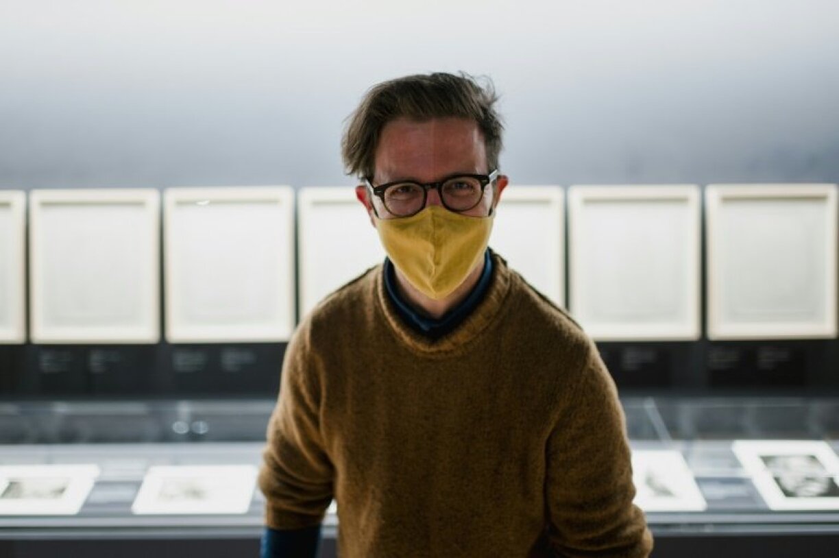 Richard Cassidy visite le Musée des Beaux-Arts de Montréal, le jour de sa réouverture, le 11 février 2021 au Canada.