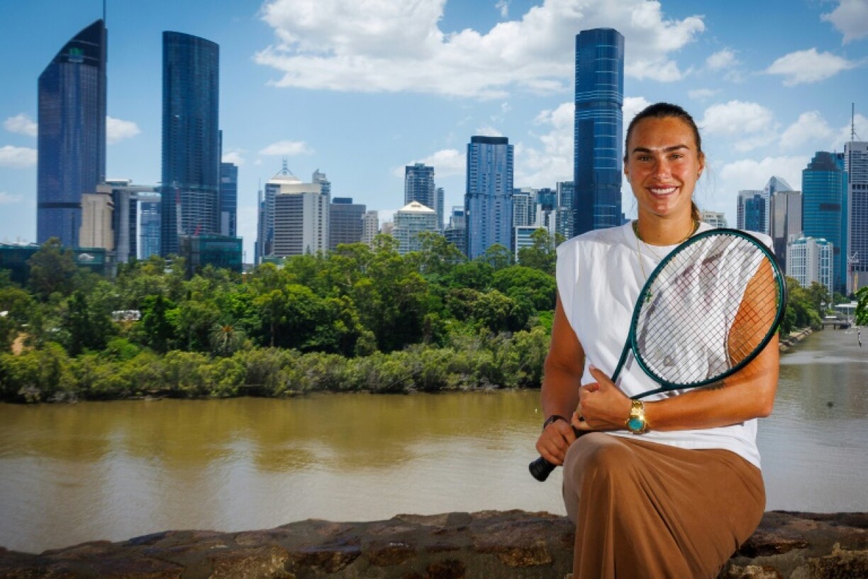 Belarus' Aryna Sabalenka poses ahead of the Brisbane International