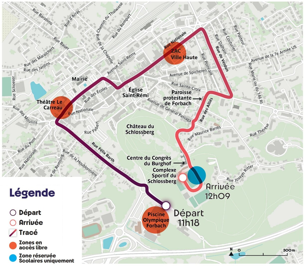 Le parcours de la flamme olympique à Forbach.