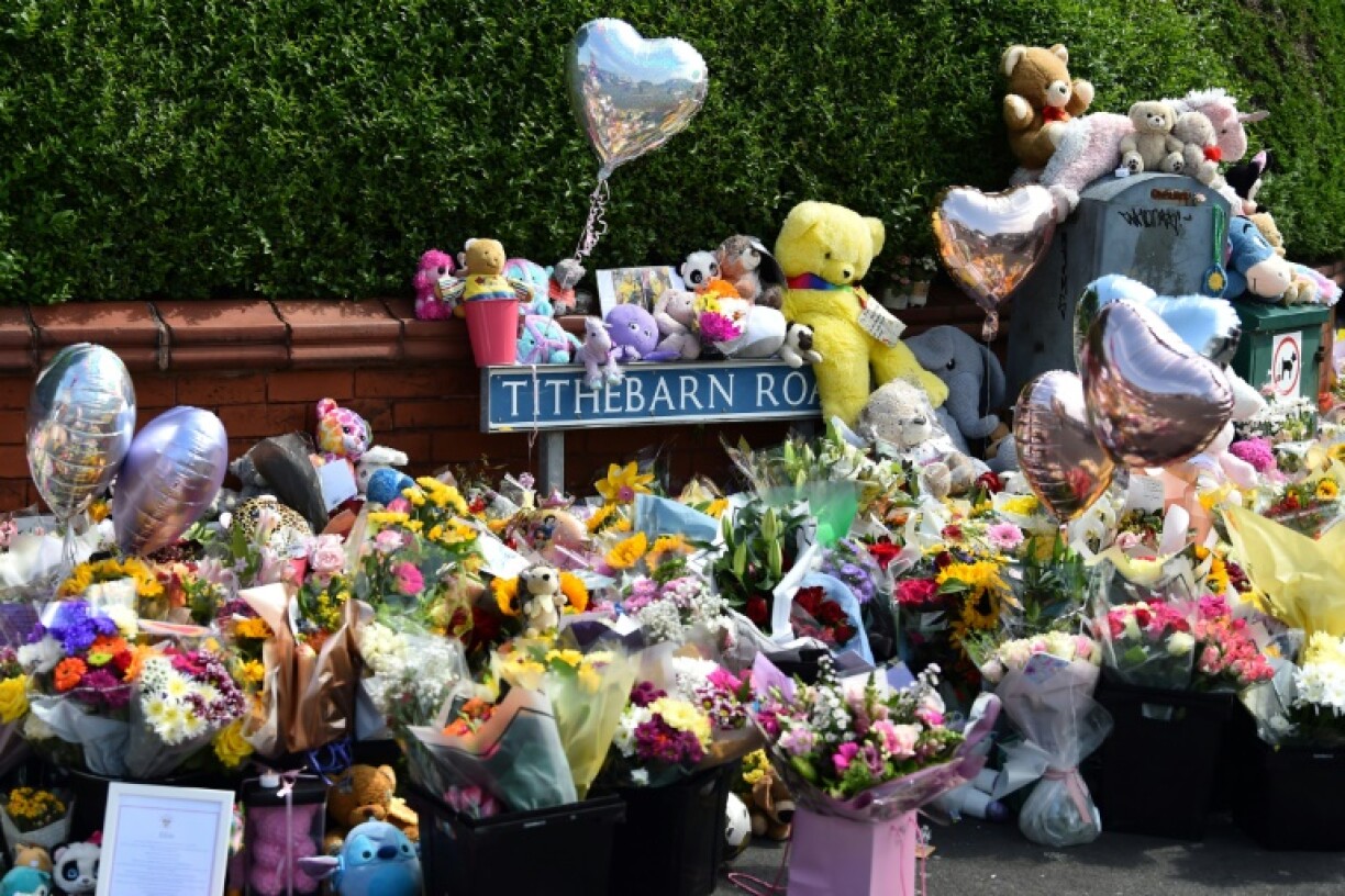 Floral tributes were left for the victims of a stabbing attack in Southport, northwest England on July 31, 2024