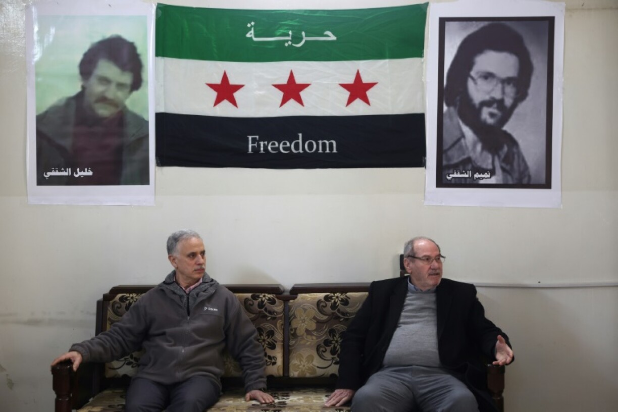 Ghassan al-Shokaki (right) was jailed in 1978 for nearly two years, and is visiting Hama for the first time in 46 years after living abroad