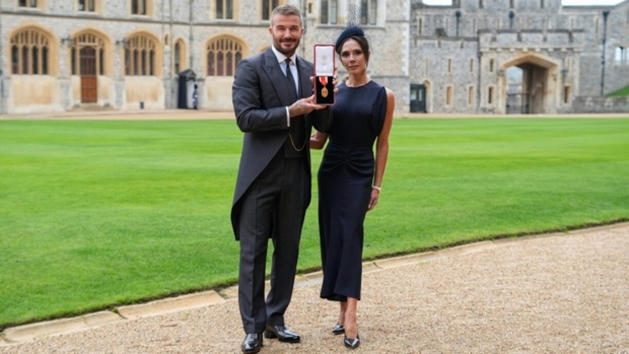 David Beckham et son épouse Victoria au château de Windsor le 4 novembre 2025