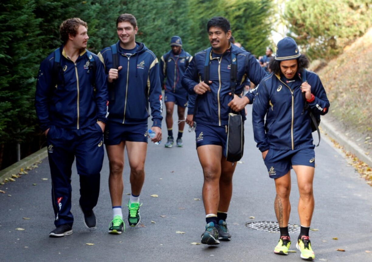 Rob Simmons (C,L) and Will Skelton (C,R) were part of Australia's 2015 Rugby World Cup squad