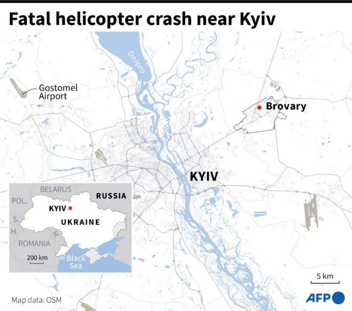 Fatal helicopter crash near Kyiv