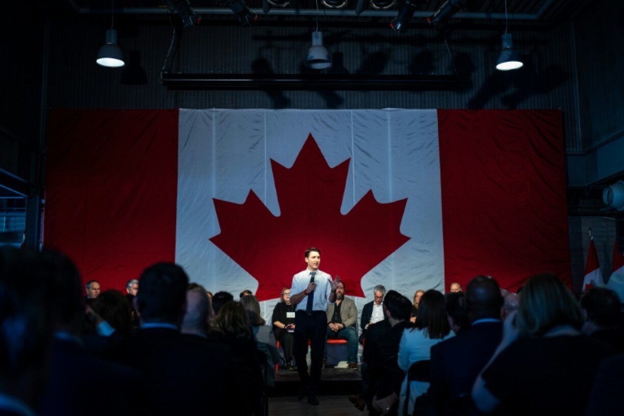 Canadian Prime Minister Justin Trudeau gives opening remarks at an economic summit on February 7, 2025 in Toronto, Canada