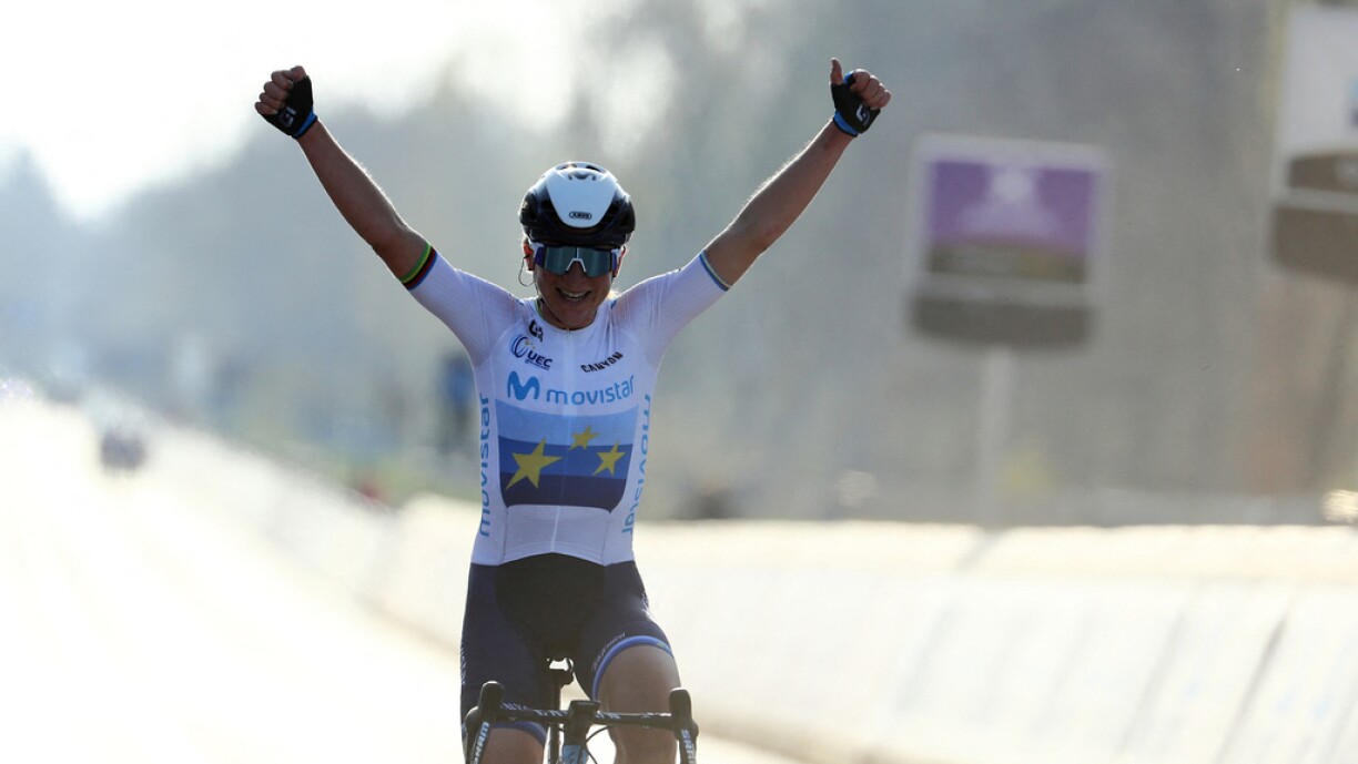 D'Annemiek van Vleuten bei der Victoire vum Tour des Flandres.