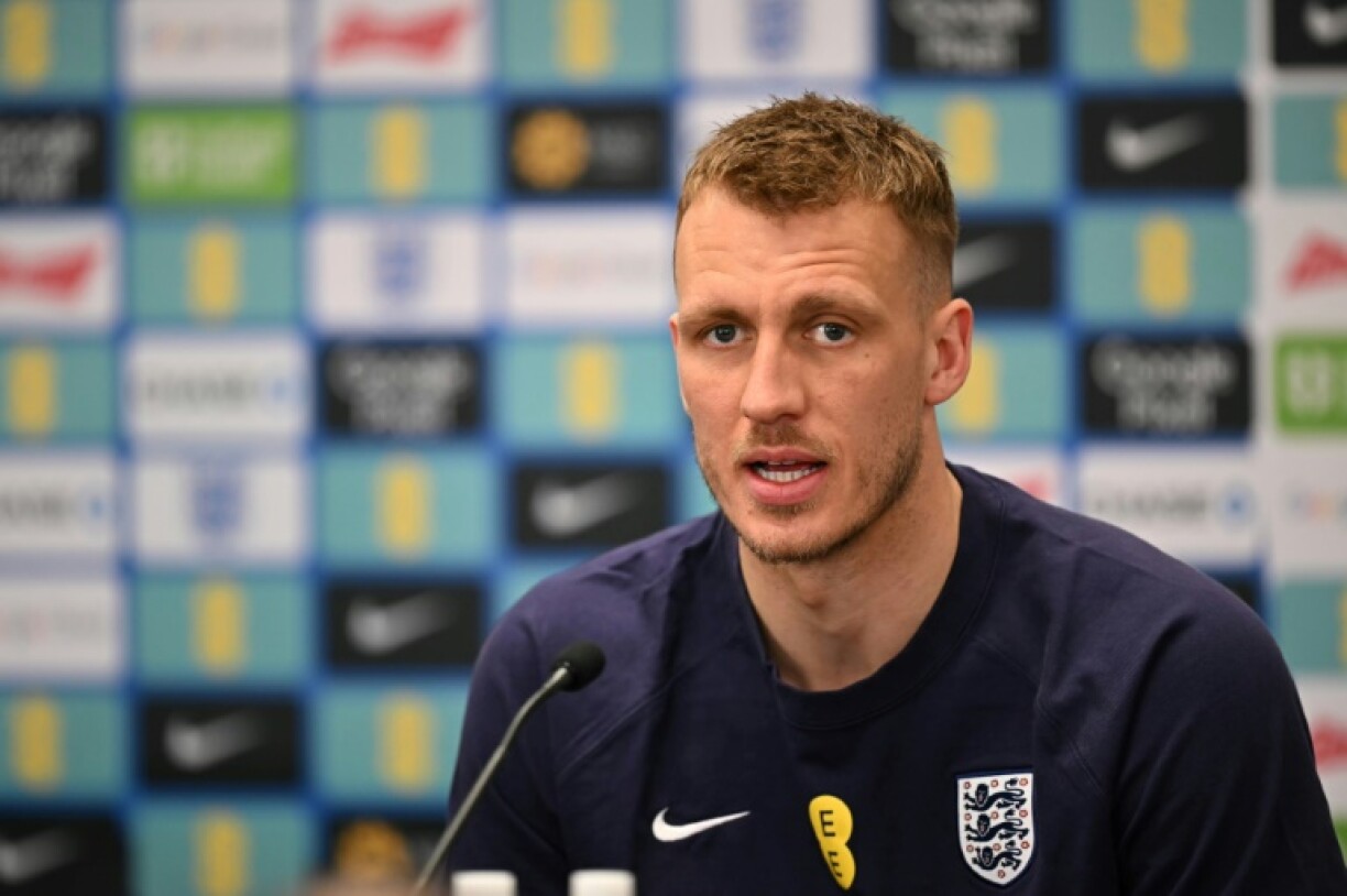 England and Newcastle defender Dan Burn speaks to the press at England's training base